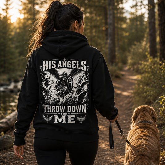 HIS ANGELS THROW DOWN