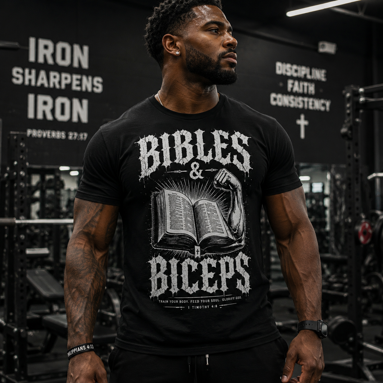 BIBLES & BICEPS™ Christian Gym T-Shirt