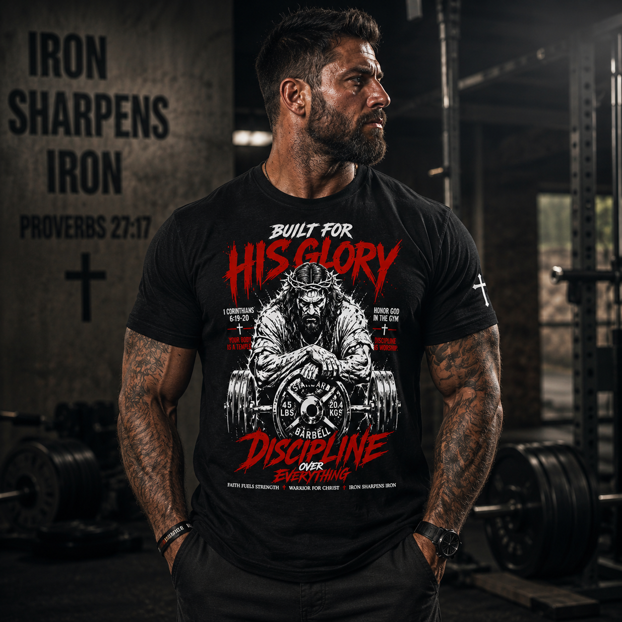 BUILT FOR HIS GLORY™ Christian Gym T-Shirt